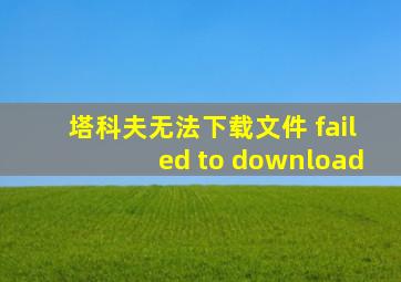 塔科夫无法下载文件 failed to download